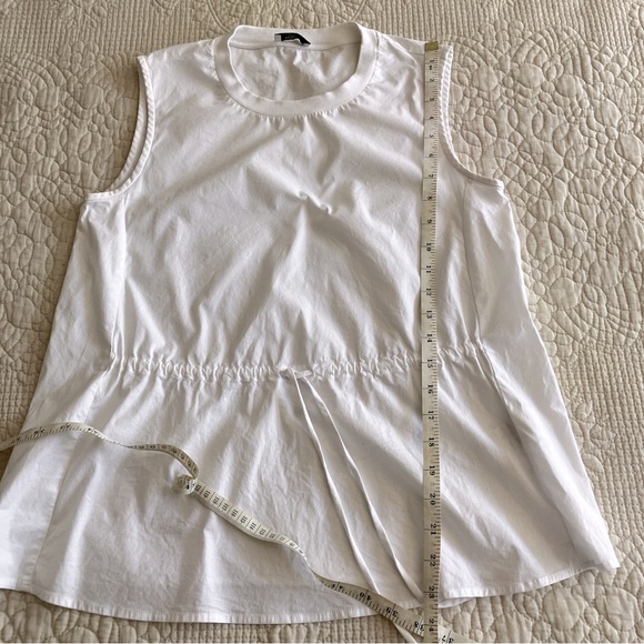 Peserico white sleeveless cotton top with tie at waist - Picture 7 of 7